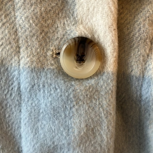 NWT: Kensie Jeans blue/cream SHACKET oversized plaid button up-pockets~size L - Picture 6 of 13